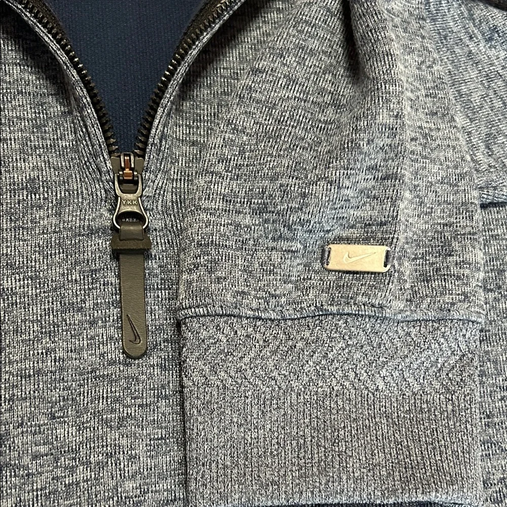 Nike Men's Blue Heather Zip-Up Sweater